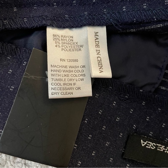 New Amanda + Chelsea Women's Size 4 Navy Blue & White Polka Dot Stretch Pants - Picture 7 of 14